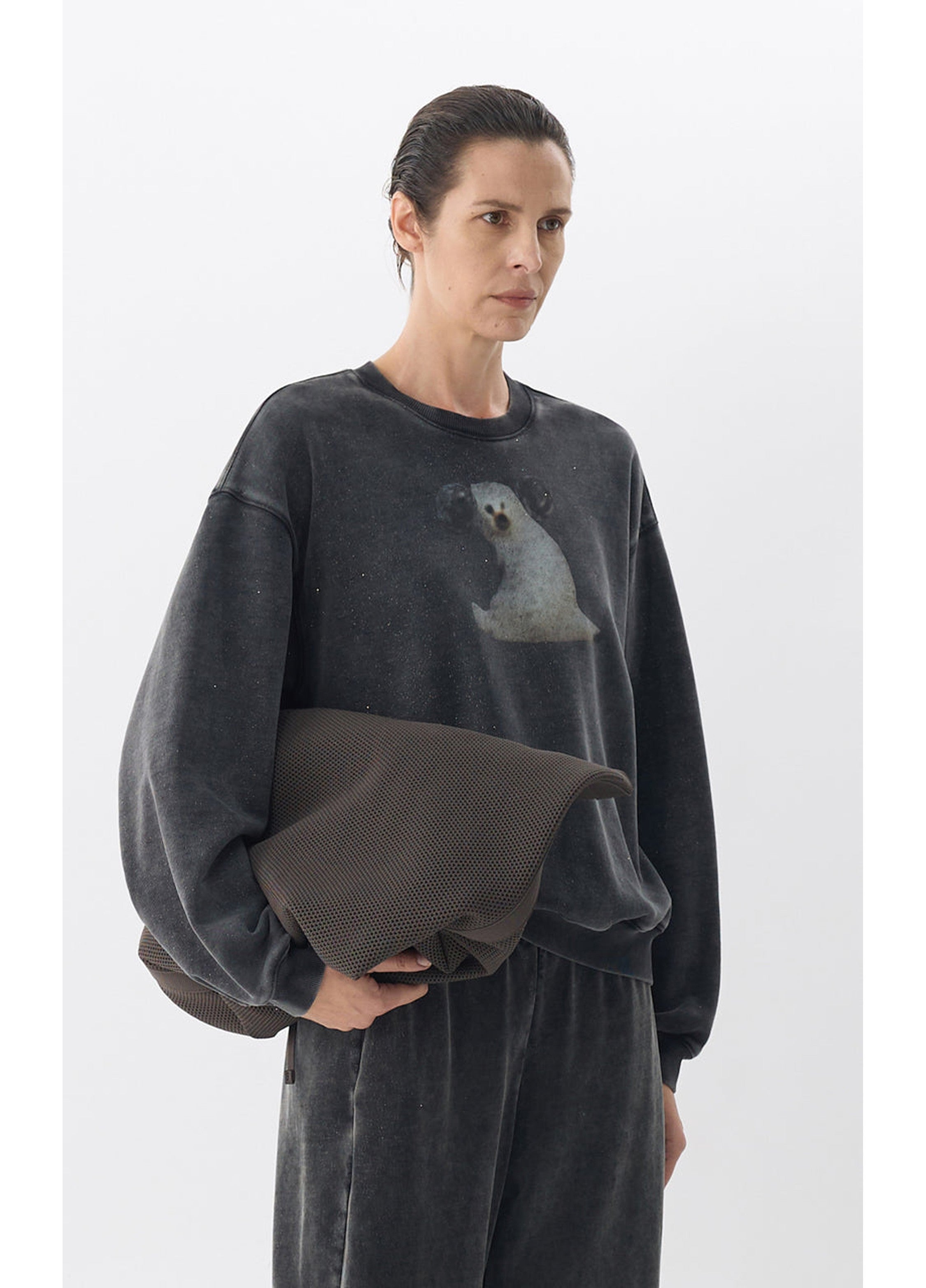 Sweat à capuche femme avec motif chien rétro