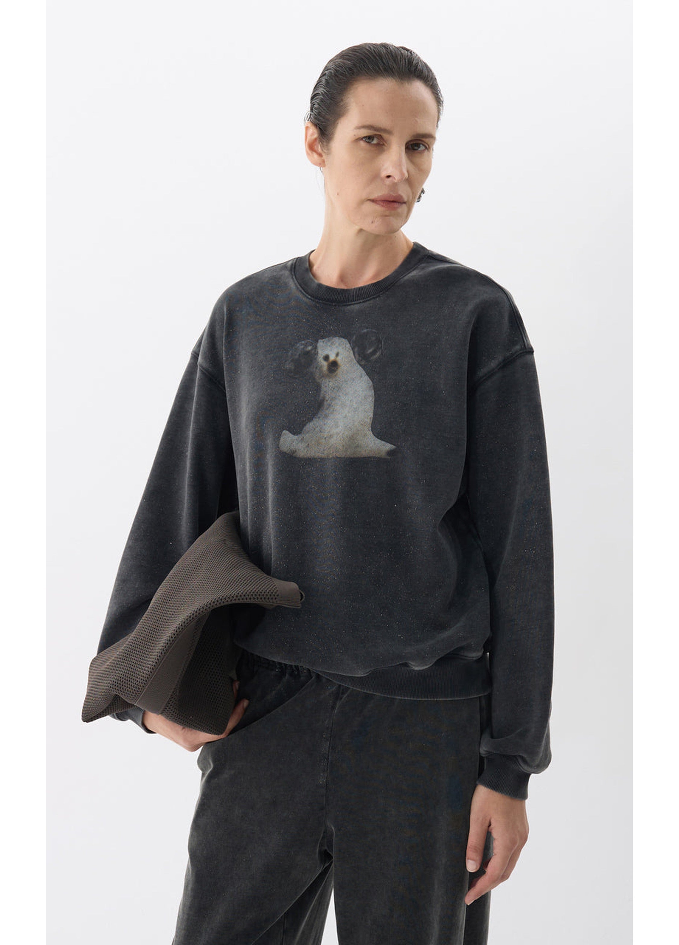 Sweat à capuche femme avec motif chien rétro