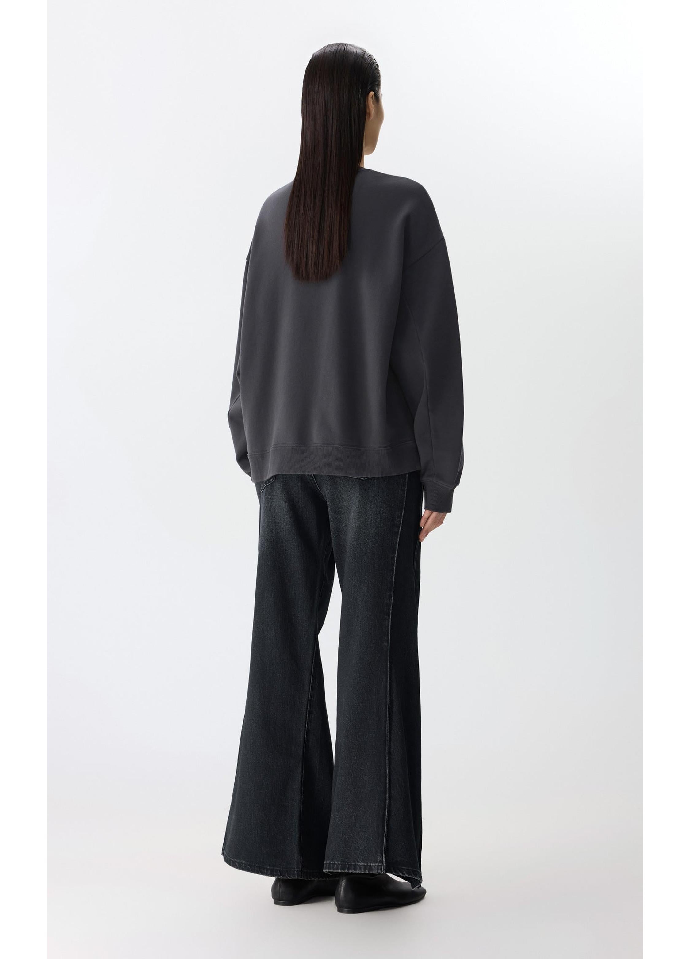 Sweat-shirt oversize en coton à motif chat joueur