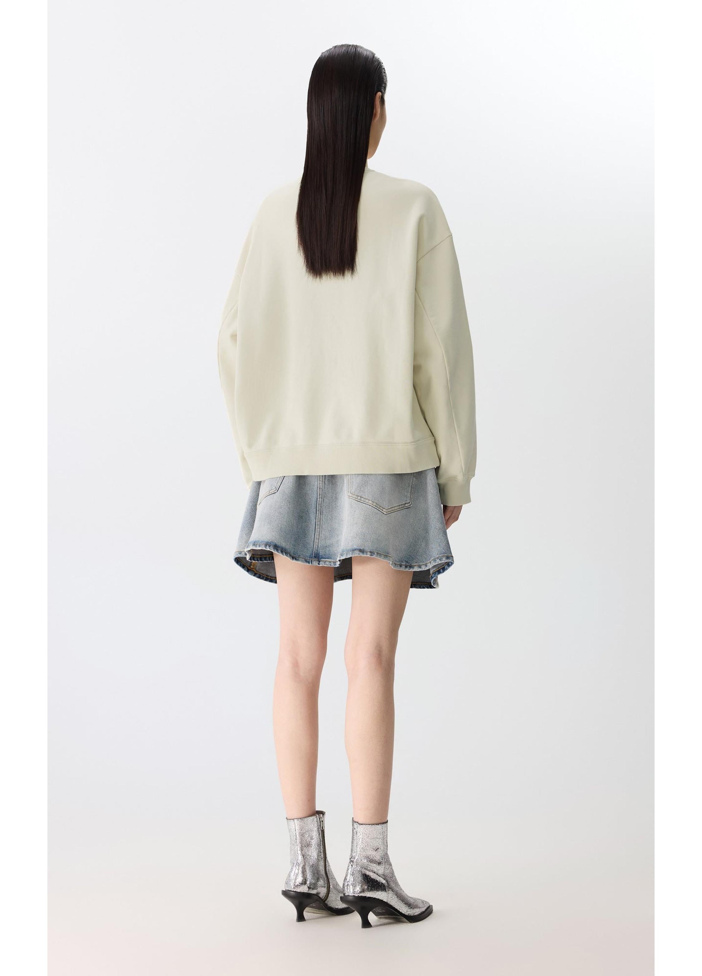 Sweat-shirt oversize en coton à motif chat joueur