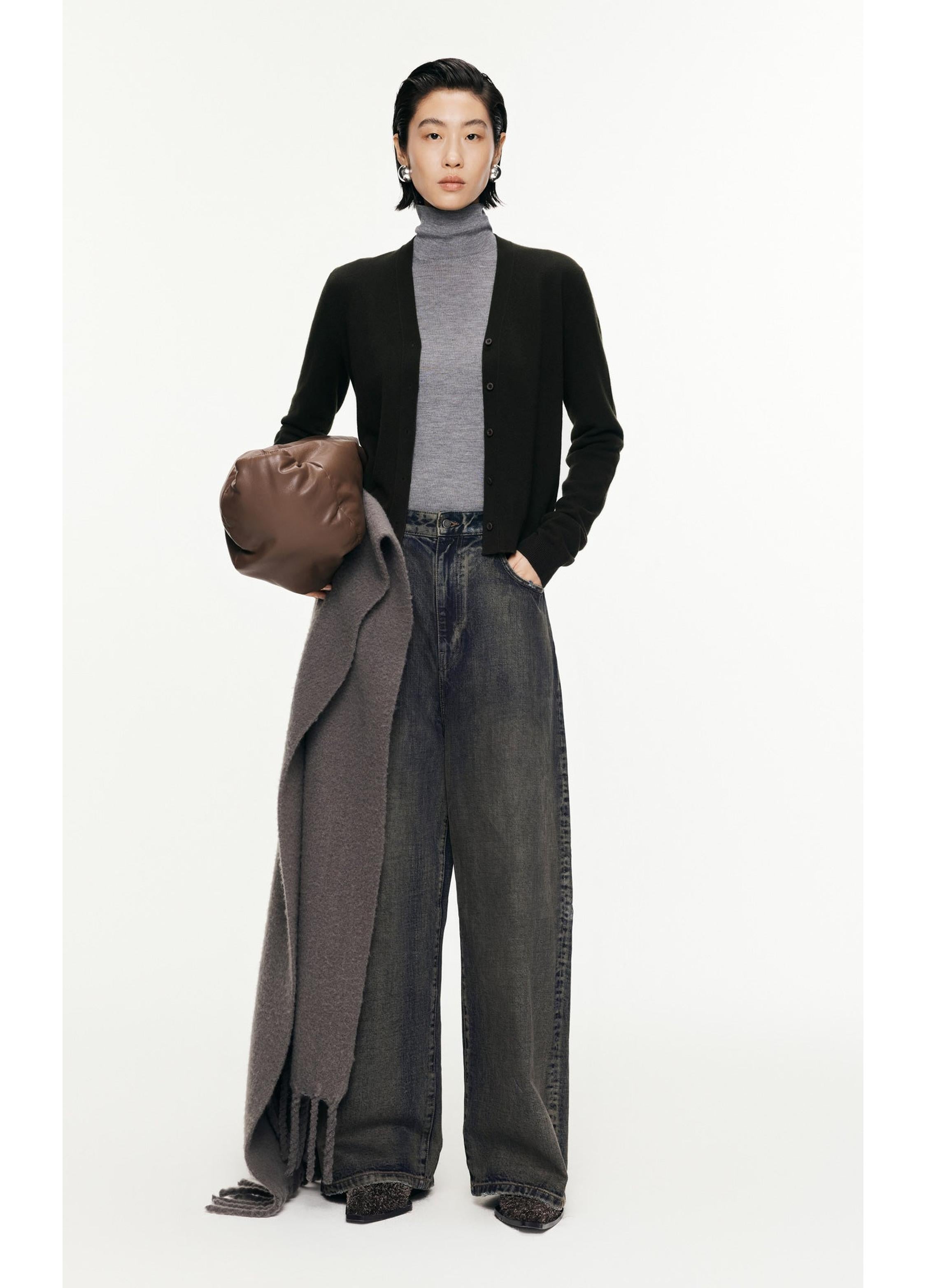 Jean droit ample en denim